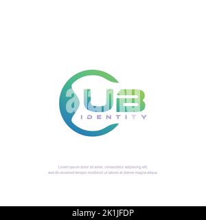 UB Initial letter circular line logo template vector with gradient color Stock Vector