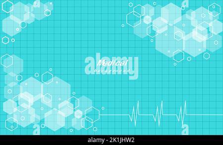 medikal background squares pentagon pluse vector illustration Stock Vector