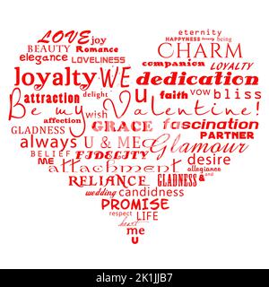 Words of love forming a heart Stock Photo