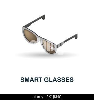 Smart Glasses icon. 3d illustration from internet of things collection. Creative Smart Glasses 3d icon for web design, templates, infographics and Stock Vector