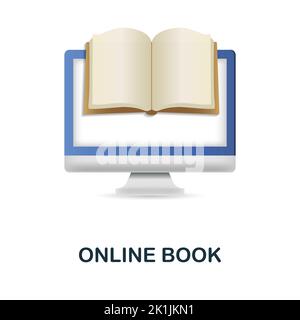 Online Book icon. 3d illustration from internet of things collection. Creative Online Book 3d icon for web design, templates, infographics and more Stock Vector