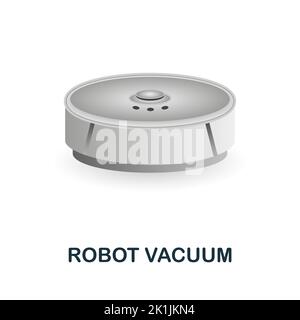 Robot Vacuum icon. 3d illustration from internet of things collection. Creative Robot Vacuum 3d icon for web design, templates, infographics and more Stock Vector