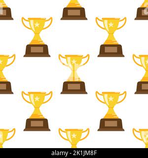 Award trophy statue seamless. Flat and solid color Stock Vector