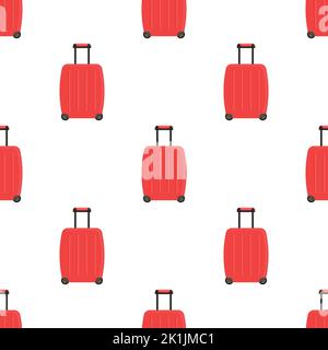 Red travel suitcase or bag seamless Stock Vector