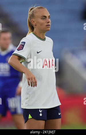 Leicester, UK. 18th Sep, 2022. Leicester, England, September 18th 2022: Molly Bartrip (5 Tottenham Hotspur) during the Barclays FA Womens Super League game between Leicester City and Tottenham Hotspur at the King Power Stadium in Leicester, England. (James Holyoak/SPP) Credit: SPP Sport Press Photo. /Alamy Live News