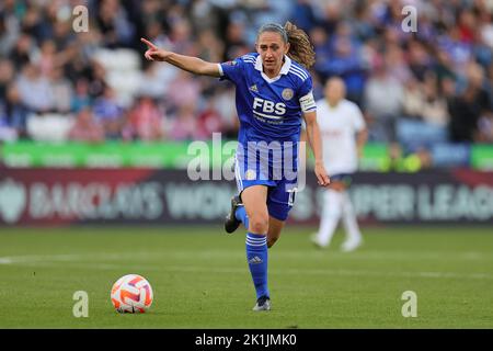 Leicester, UK. 18th Sep, 2022. Leicester, England, September 18th 2022: Aileen Whelan (10 Leicester City) gestures during the Barclays FA Womens Super League game between Leicester City and Tottenham Hotspur at the King Power Stadium in Leicester, England. (James Holyoak/SPP) Credit: SPP Sport Press Photo. /Alamy Live News