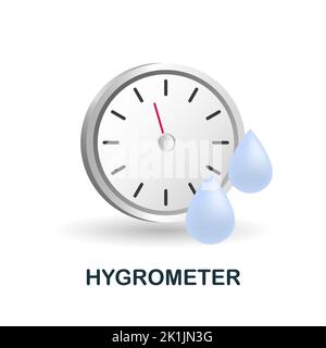 Hygrometer icon. 3d illustration from measuring collection. Creative Hygrometer 3d icon for web design, templates, infographics and more. Stock Vector