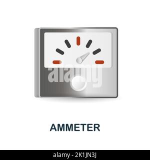 Ammeter icon. 3d illustration from measuring collection. Creative Ammeter 3d icon for web design, templates, infographics and more Stock Vector