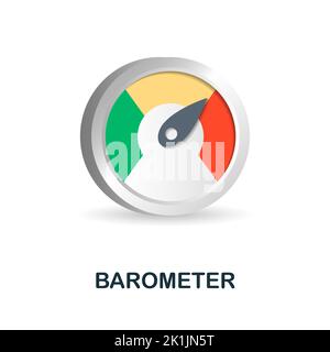 Barometer icon. 3d illustration from measuring collection. Creative Barometer 3d icon for web design, templates, infographics and more Stock Vector