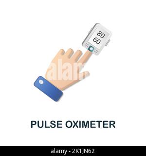 Pulse Oximeter icon. 3d illustration from measuring collection. Creative Pulse Oximeter 3d icon for web design, templates, infographics and more Stock Vector