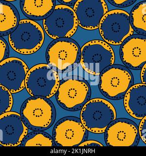 Seamless pattern with geometric aboriginal ornament. Ethnic tribal rounded color background. Afican, australian motiph. Dots painting. Vector Stock Vector