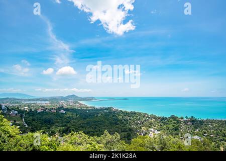 Scenery koh Samui view point in Southern, Thailand., landmark and popular for tourists attraction. Southeast Asia travel and tropical summer vacation Stock Photo