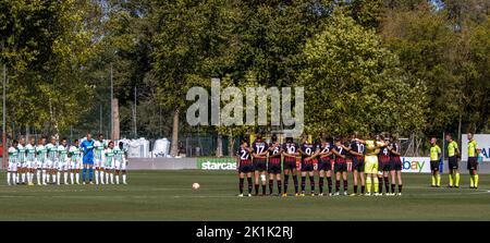 Vismara stadium, Milan, Italy, September 18, 2022, Moment of Silence   during  AC Milan vs US Sassuolo - Italian football Serie A Women match Credit: Live Media Publishing Group/Alamy Live News Stock Photo