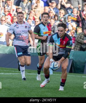 Harlequins' Cadan Murley Scores A Try During The Gallagher Premiership 