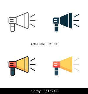 Announcement icon set. vector illustration. Announcement symbol on white background. Can be used in web and mobile. Stock Vector