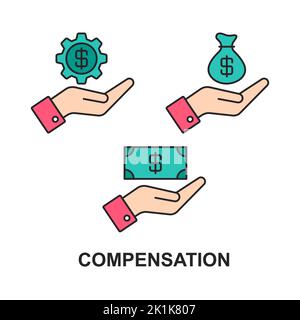 Compensation icon in vector. Logotype Stock Vector