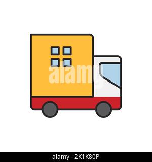 Home delivery truck icon concept isolated on white background. Vector illustration Stock Vector