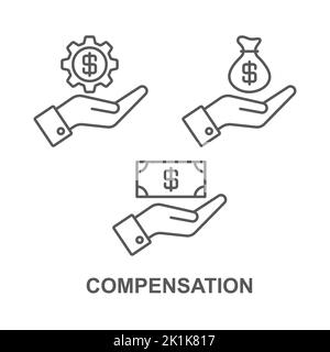 Compensation icon in vector. Logotype Stock Vector