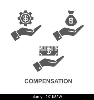 Compensation icon in vector. Logotype Stock Vector