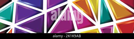 Polygonal rainbow mosaic background. Abstract low poly vector illustration. Triangular pattern in halftone style. Template geometric business design Stock Vector