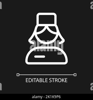 Nurse pixel perfect white linear ui icon for dark theme Stock Vector