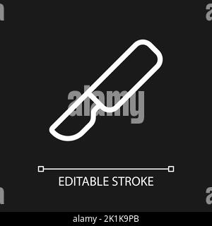 Scalpel pixel perfect white linear ui icon for dark theme Stock Vector