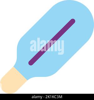 Medical thermometer flat color ui icon Stock Vector