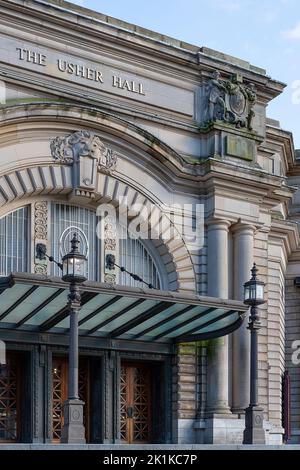 The Usher Hall entrance to the magnificent concert hall used for a large number of events including also charity fundraisers or religious functions Stock Photo