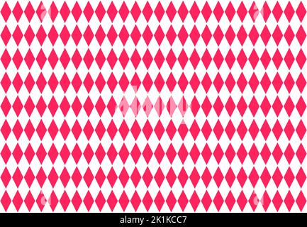 Seamless design with repeated pink and white diamonds or rhombuses, harlequin pattern idea with elongated symmetrical shapes arranged vertically Stock Photo