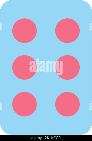 Pills in blister pack flat color ui icon Stock Vector