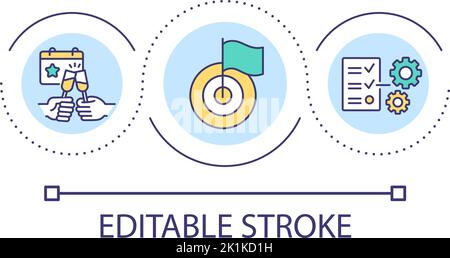Goal achievement celebration loop concept icon Stock Vector