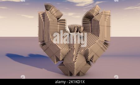 A 3D Illustration of an eagle architectural structure. Stock Photo