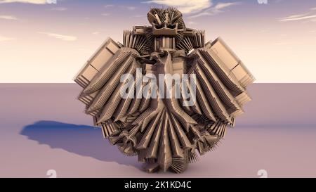 A 3D Illustration of an eagle architectural structure. Stock Photo