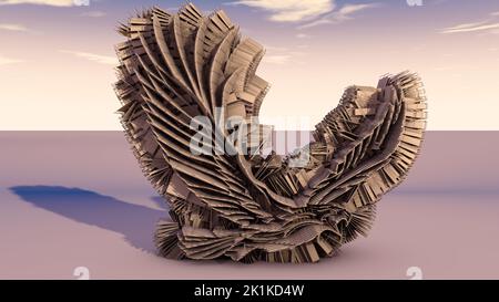 A 3D Illustration of an eagle architectural structure. Stock Photo