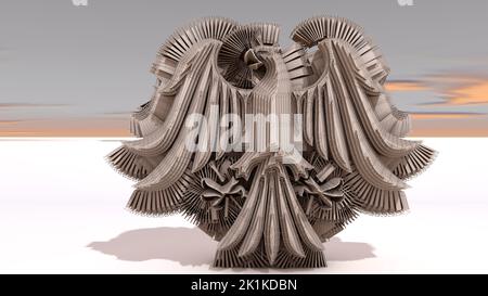 A 3D Illustration of an eagle architectural structure. Stock Photo