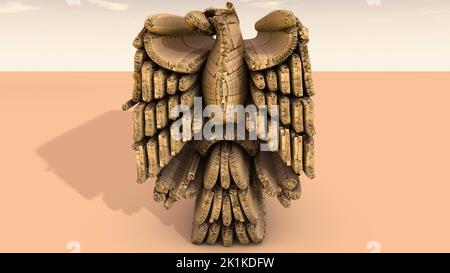 A 3D Illustration of an eagle architectural structure. Stock Photo