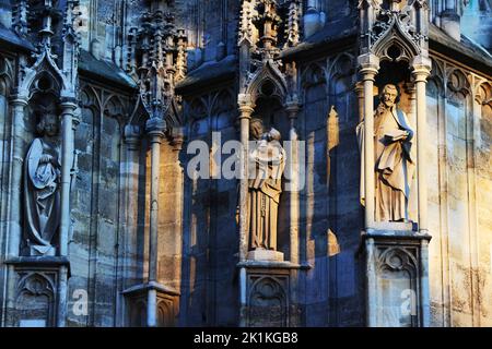 Gotik, Kirche, Figuren, Österreich, Wien Kirche, Wien Dom, Stephansdom, er ist das Wahrzeichen von Wien Stock Photo