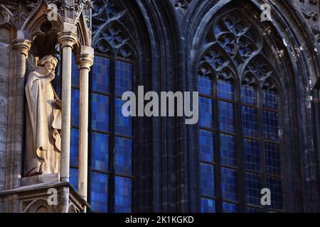 Gotik, Kirche, Figuren, Österreich, Wien Kirche, Wien Dom, Stephansdom, er ist das Wahrzeichen von Wien Stock Photo