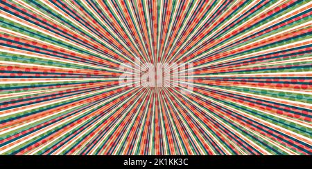 Pop art radial colorful comics book magazine cover. Striped blue digital background. Cartoon funny retro pattern strip mock up. Vector halftone Stock Vector