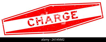 Grunge red charge word hexagon rubber seal stamp on white background Stock Vector