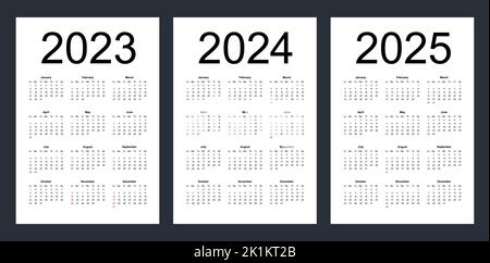 パウダー5 2024-2025 残り5時間 2枚 Simple editable vector calendars for year 2023, 2024, 2025