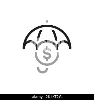 Simple of Finance Related Vector Line Icon. Contains such Icon as finances under protection. Thin outline icon pack. Stock Vector