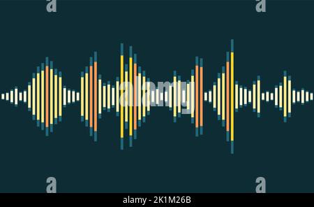 Digital sound wave equalizer, simple audio sound waves effect Stock ...