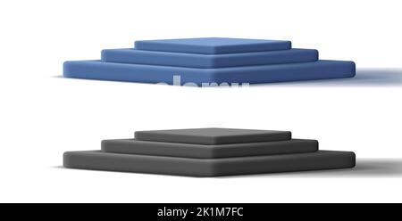square podium with three steps 3d isolated illustration Stock Vector