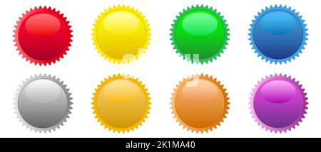 Badge Starburst Sale Stickers isolated on white background. Glossy 3D style. Vector illustration Stock Vector