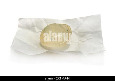 Menthol lozenges for cough and sore throat on a white background. Menthol. Lollipop Stock Photo