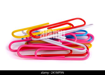 Paper clips group isolated on white background Stock Photo