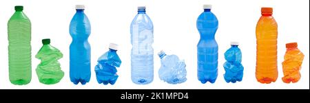 Plastic bottles isolated on  white background Stock Photo
