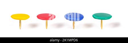 thumb tacks isolated on white background Stock Photo