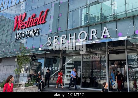 Sephora store at The Westfield Les 4 Temps shopping center in the